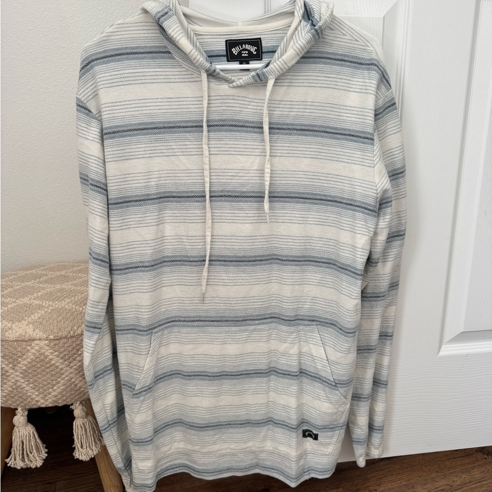 Billabong Striped Hoodie - Blue and White